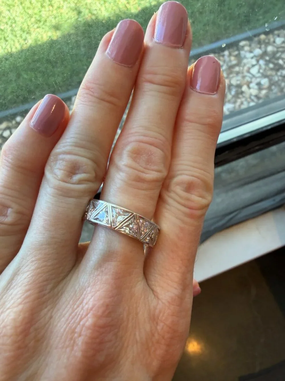 Radiance by Absolute 925 Art Deco Trilliant-Cut Bezel Set Eternity Ring - 6